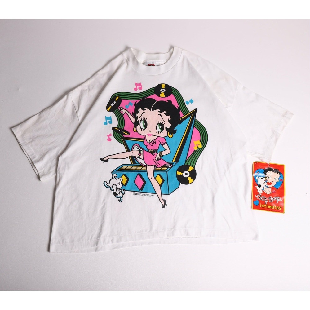 Vintage 1993 Betty Boop Intimates Shirt White Graphic Tee NWT Brand New 90s L